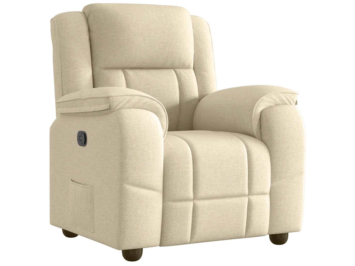 Recliner Chair, Recliner Chairs Vidaxl Creme Tecido