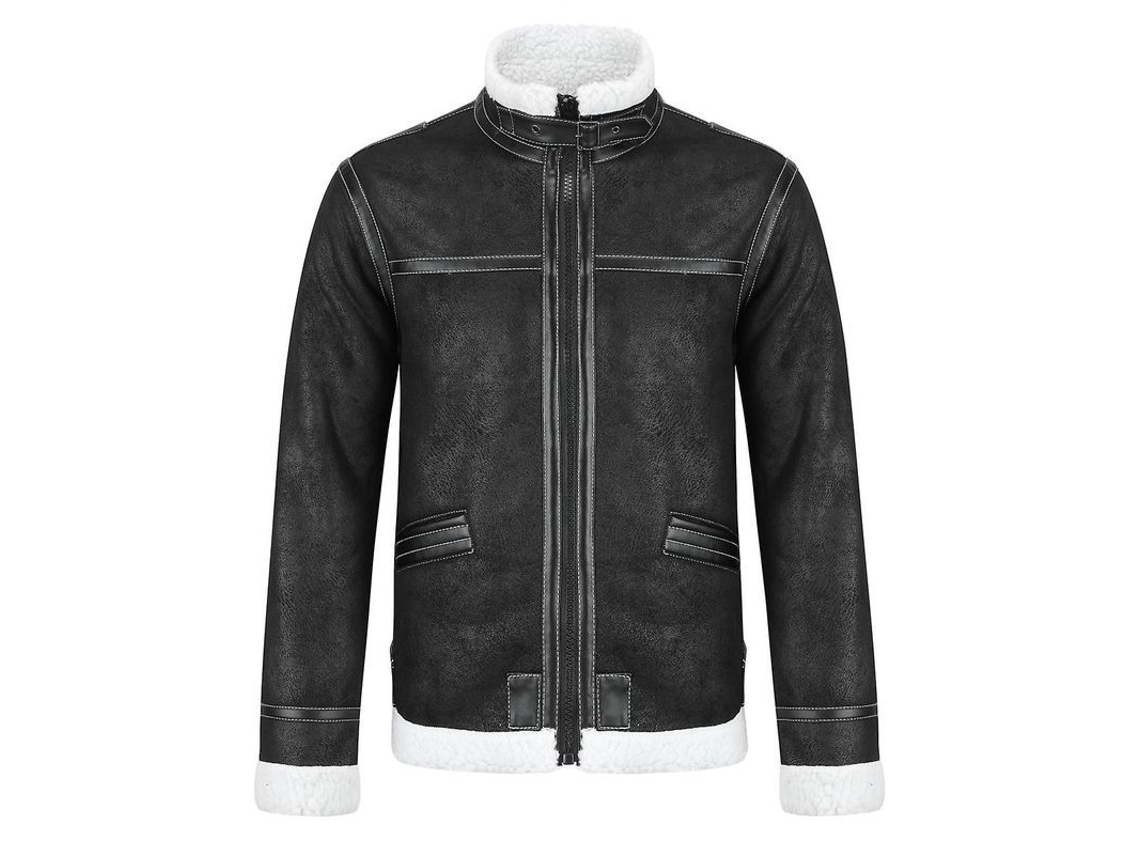 2026 chaqueta de Couro Falso Espessado para Homens Mystdiy