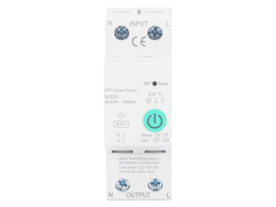 Disjuntor de 2p 63a Din Rail com Proteção Contra Fugas, Wifi, Controle Remoto para Lar Inteligente Ac230v