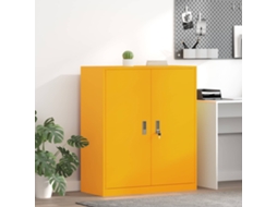 Vidaxl Armário De Arrumação Amarelo Mostarda 90 X 40 X 105 Cm Aço