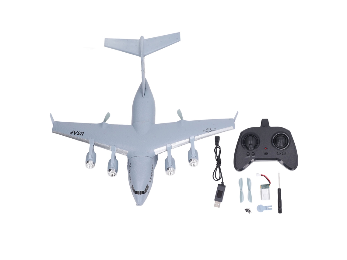 Avião de brinquedo RC de espuma resistente a impactos, ideal para crianças.
