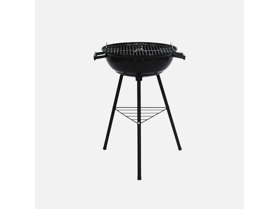 Churrasqueira Redonda Portátil A Carvão Ø39cm, Preto