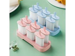 Conjunto De Formas Para Picolé Com Palitos Livres De Bpa. Rosa/azul Hexinyigjly