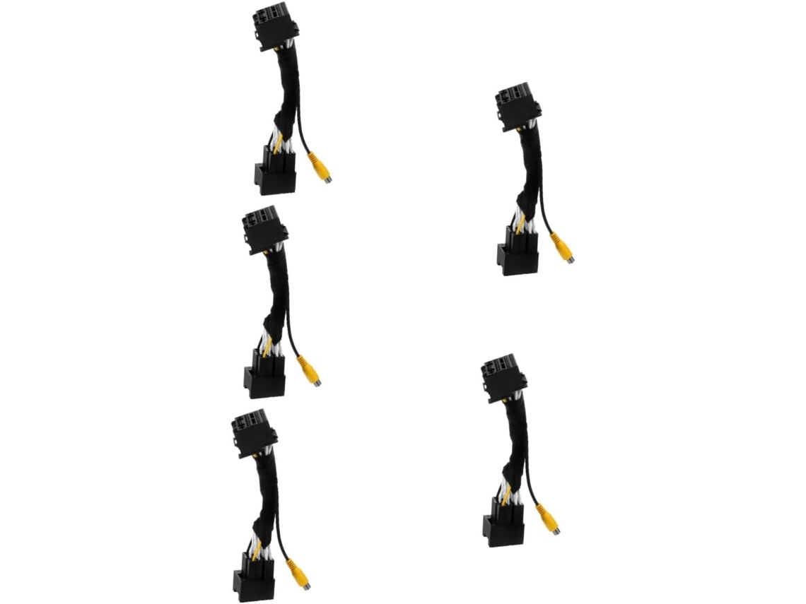 Kit De 5 Peças Com Adaptador Para Câmera De Ré, Cabo De Conexão Traseira E Acessório Interno Para Carro.