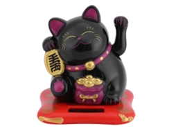 Baok-gato Bonito Com Movimento De Saudação Solar Para Decoração De Casa E Carro Preto