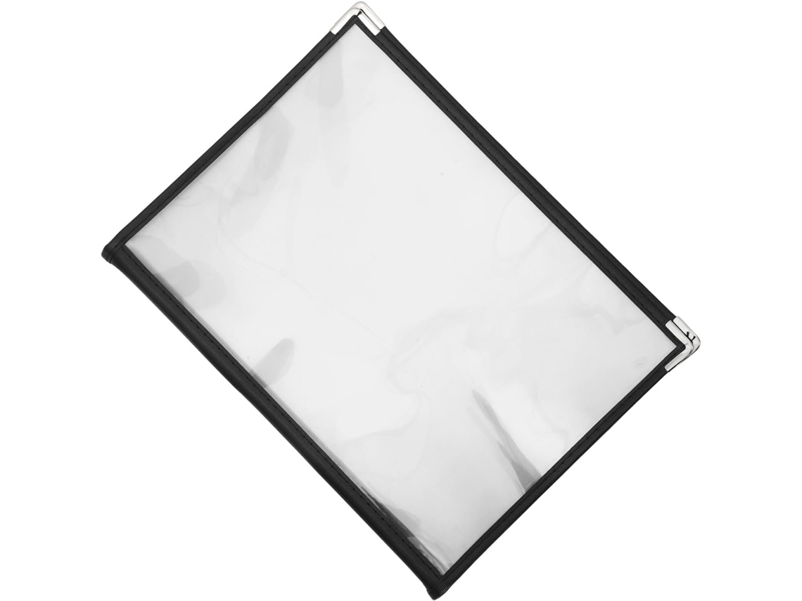 Pasta E Atualizador De Cardápio Flexível Fomiyes Em Pvc Transparente Visibilidade Clara, 16-visores E Costura Dupla