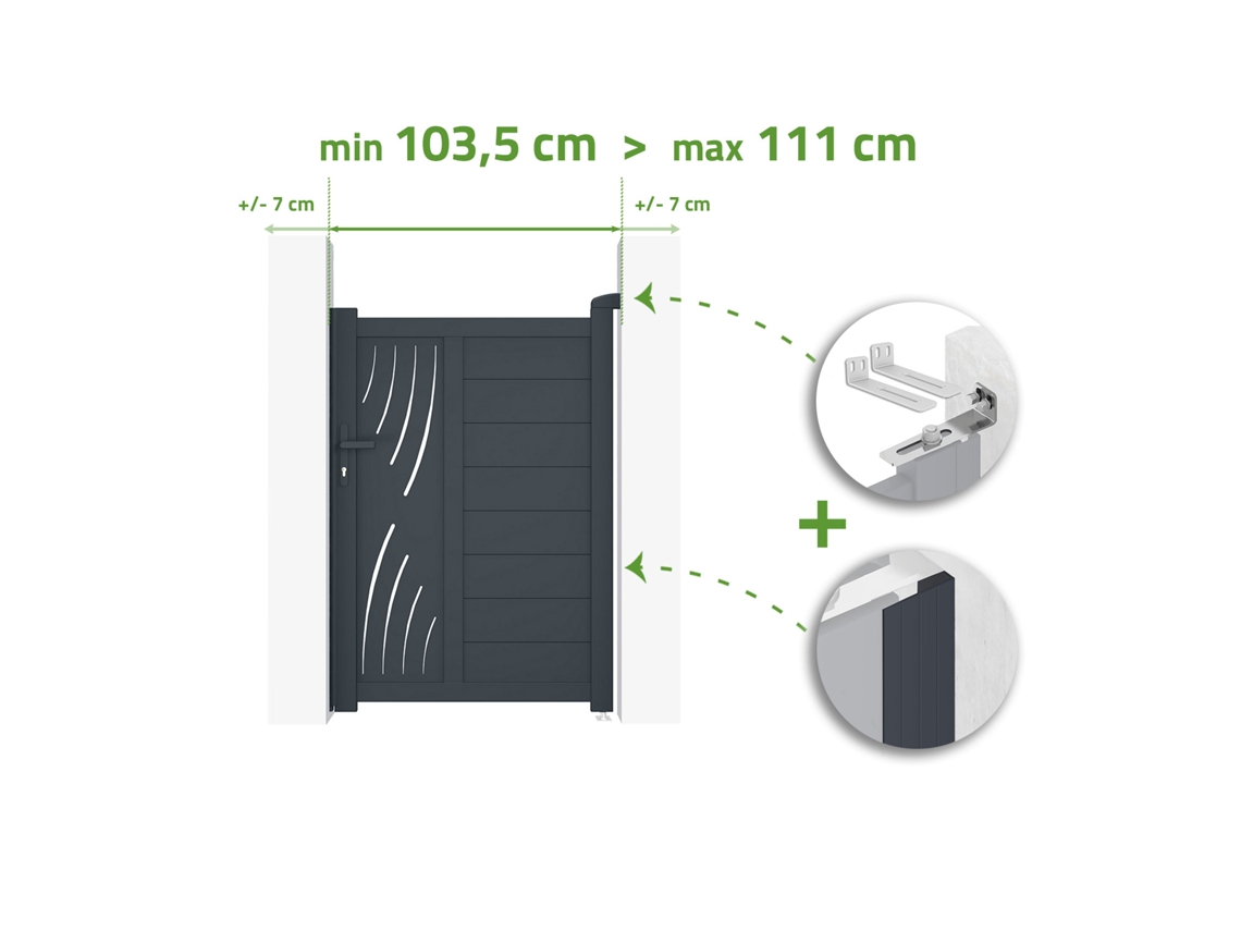 Portão Ajustável Em Largura 1m Veleta H.140cm Alumínio Cinza Casanoov
