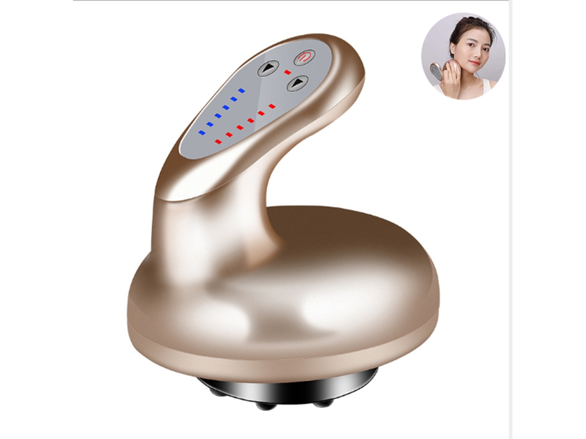 Instrumento de Gua Sha Sem Fio para Uso Doméstico com Carregamento Dourado ZMDECQNA