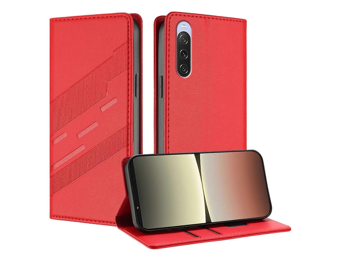 Capa De Celular Retrô De Couro Com Carteira Multifuncional Em Relevo