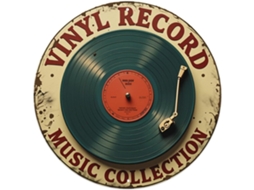 Placa Metálica Redonda Retrô Com Design De Coleção De Discos De Vinil, Decoração De Parede Para Casa, Bar, 20