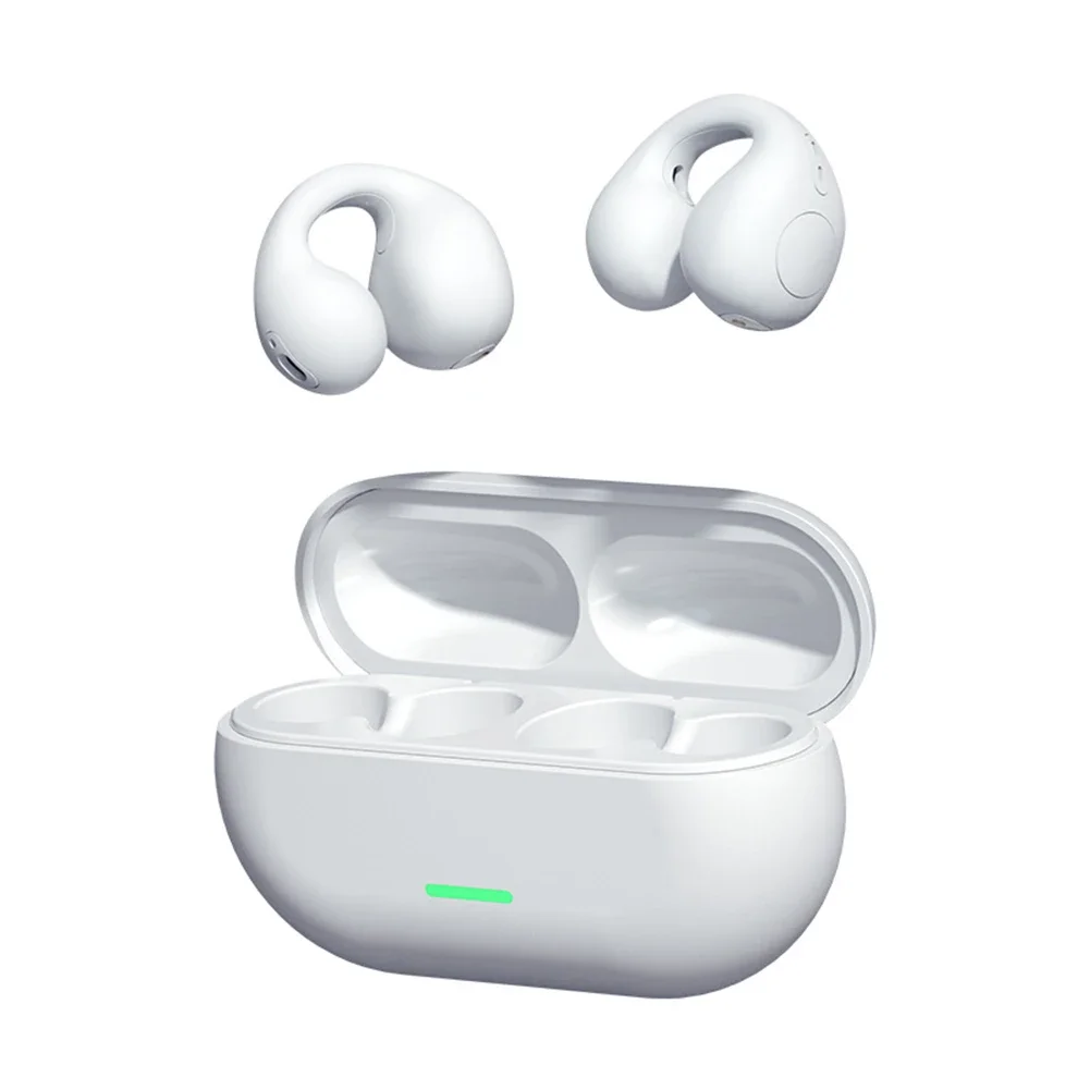Fone de Ouvido Bluetooth com Microfone, Condução Óssea 3D, Estéreo, Graves Potentes MDUG (branco)