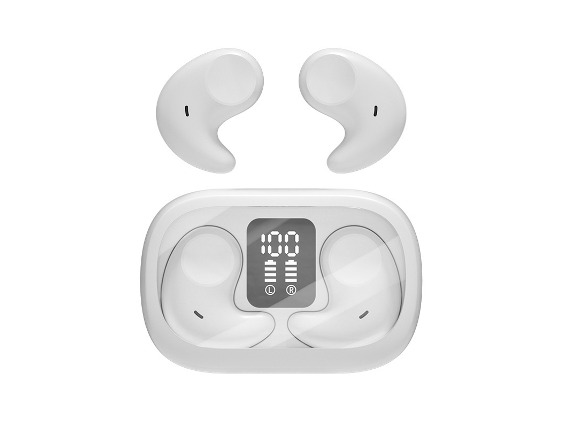 Tampões de Ouvido Sem Fio para Dormir, Redução de Ruído, Bluetooth 5.4, Ajustam se Bem Ao Ouvido e São Adequados para Dormir de Lado JIAPEI (branco)