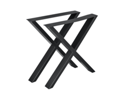 Conjunto de 2x  Patas de mesa Greith - en forma de X - acero - 69 x 72 cm negro [en.casa]