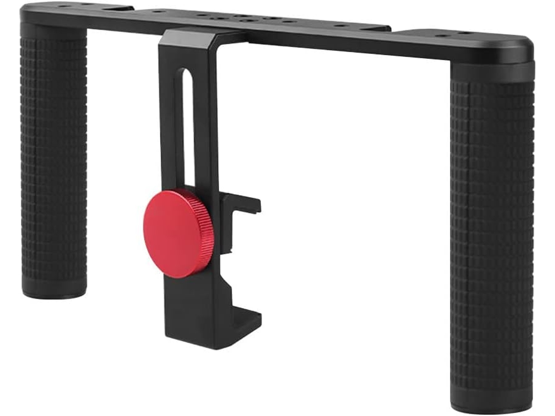 Gaiola Universal De Alumínio Para Celular Com Suporte Duplo, Gaiola De Vídeo Com Dupla Pegada E Mini Microfone Led