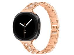 Pulseira Metálica Para Galaxy Watch 9 40mm 44mm Aço Inoxidável, Leve Rosa Ouro Hexinyigjly
