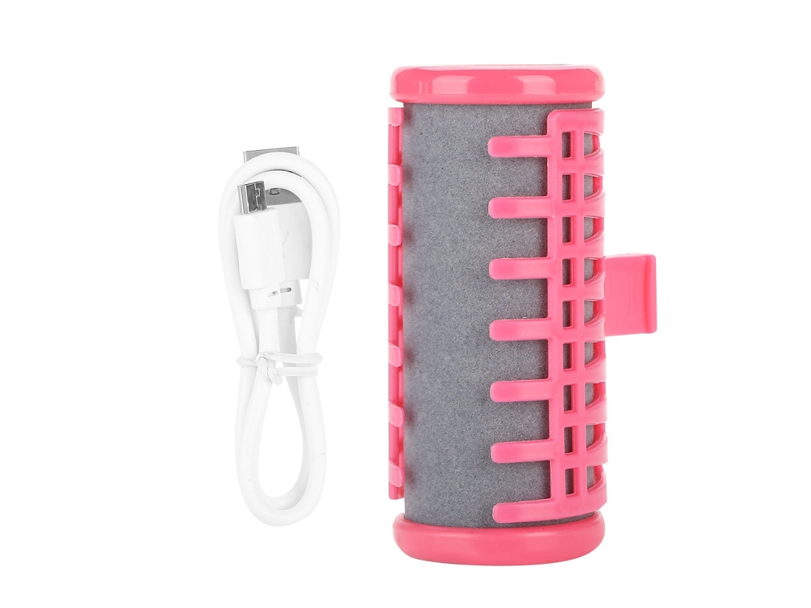 Mini Curling Iron Wireless Usb Rechargeable Hair Styler With Automatic Power Off Pink