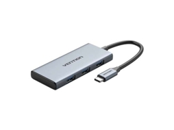 Base & Duplicador de Portas Vention Toohb com Fios Usb 3.2 Type-C Cinza N/A