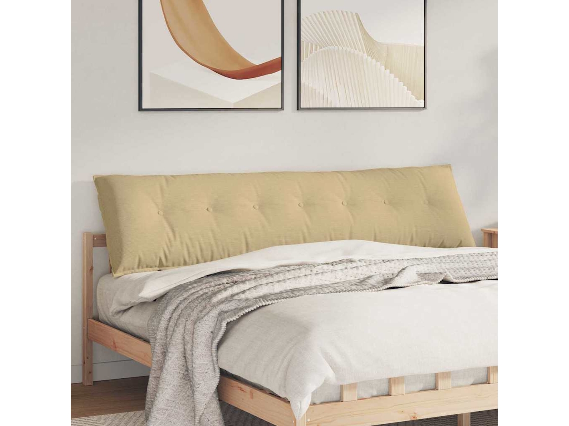 Vidaxl Travesseiro Para Costas Cinza Verde 200 X 50 Cm