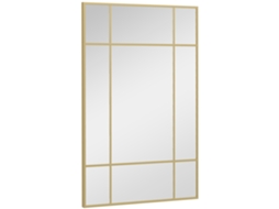 Espelho De Parede Retangular 90x60 Cm Com Moldura De Metal Espelho Decorativo Para Sala Quarto Entrada Dourado