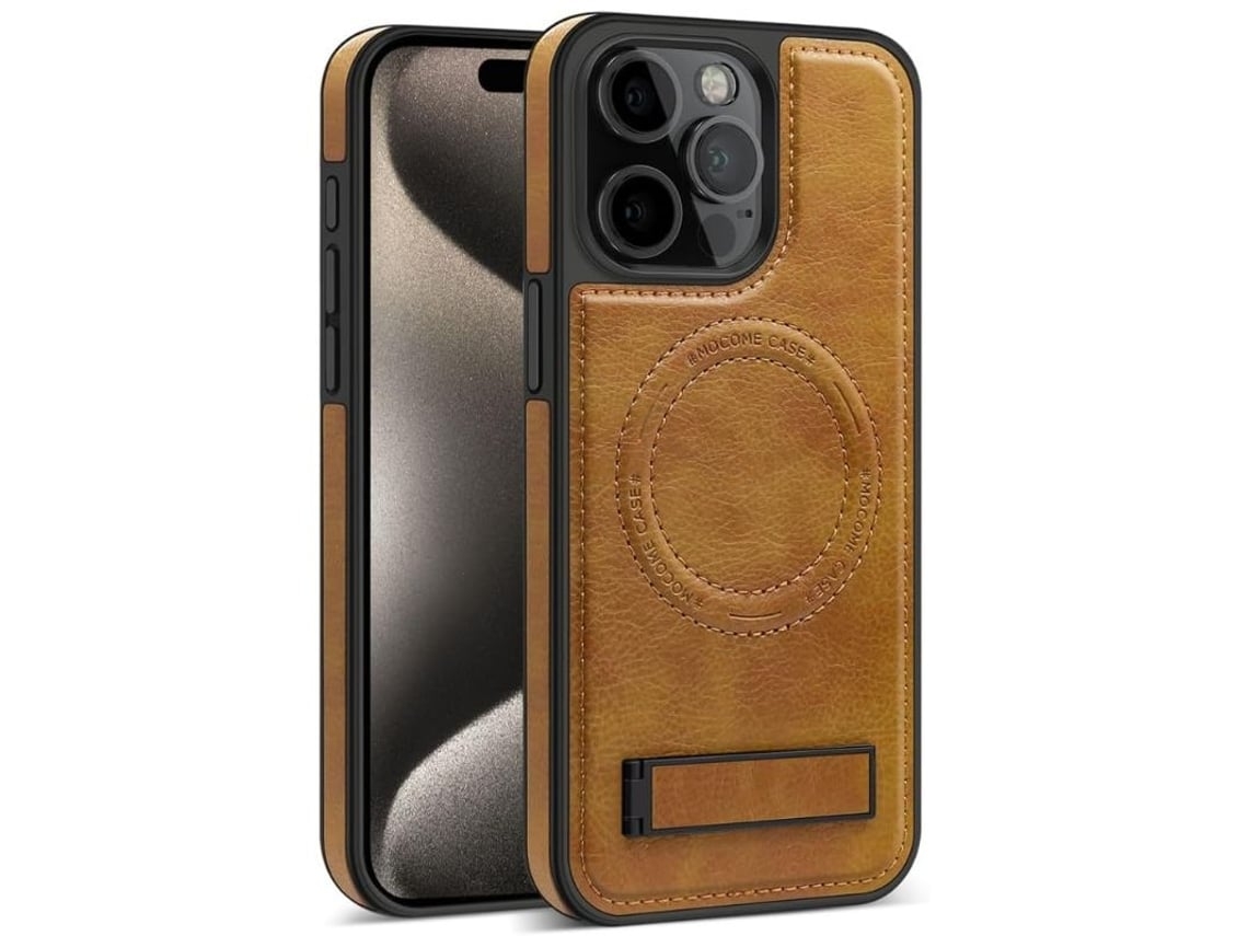 Capa Magsafe para iPhone 12 pro max VEANXIN Pele Castanho