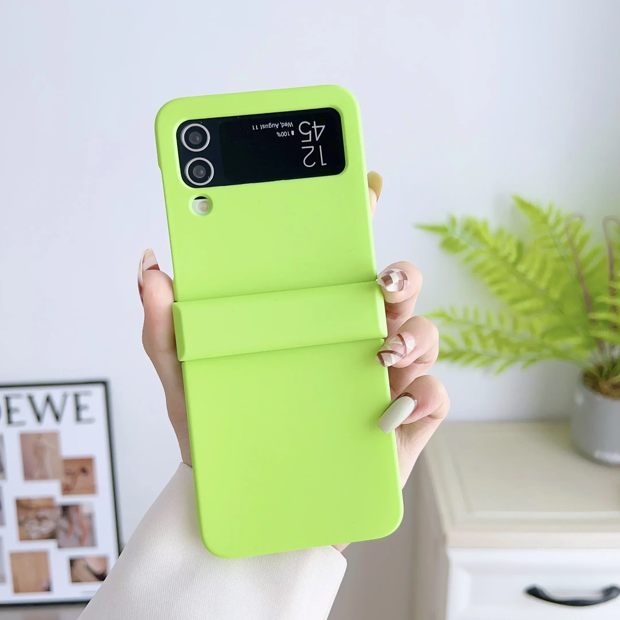 (verde, Galaxy Z Flip7) Capa Dobrável Rígida Ultrafina Para Celular, Resistente A Impactos, Confortável Ao Toque E Altamente Protetora.