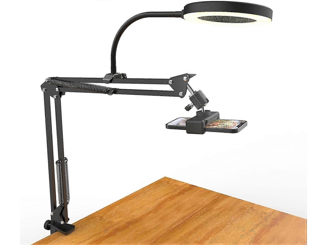 Suporte De Celular Ajustável Com Tripé E Ring Light Para Mesa