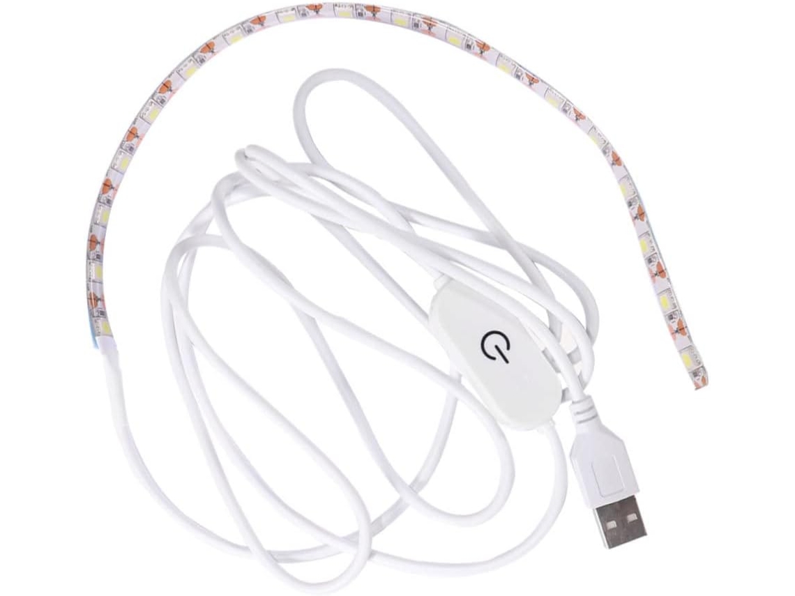 Fita De Led Adesiva Com Controle Por Toque, 5v Usb, 0,3m, Branco Frio 6500k Para Máquinas