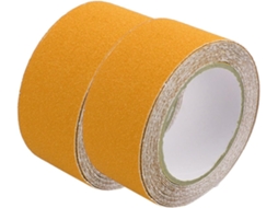 2 Unidades de Fita Antiderrapante Amarela Alta Tração para Uso Interno e Externo, 50 Mm X 5 M CHABERLU