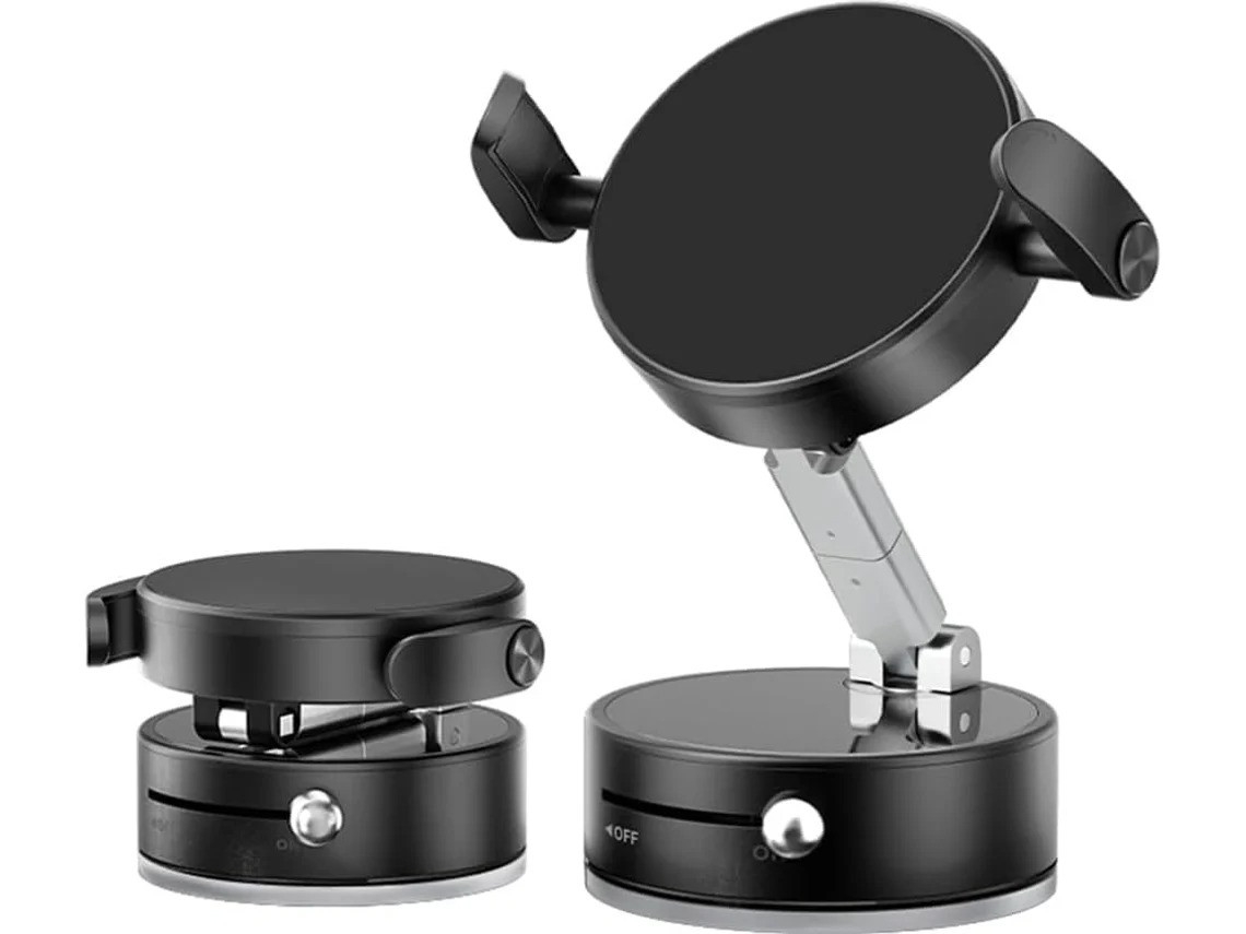 Suporte Universal Para Celular Com Ventosa Magnética E Braçadeira, Suporte Dobrável 360° Para Celular (preto)
