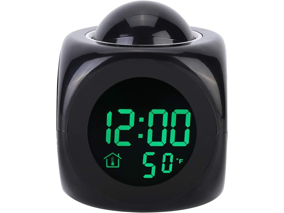 Despertador eletrônico multifuncional LCD Brilvibera com projeção digital