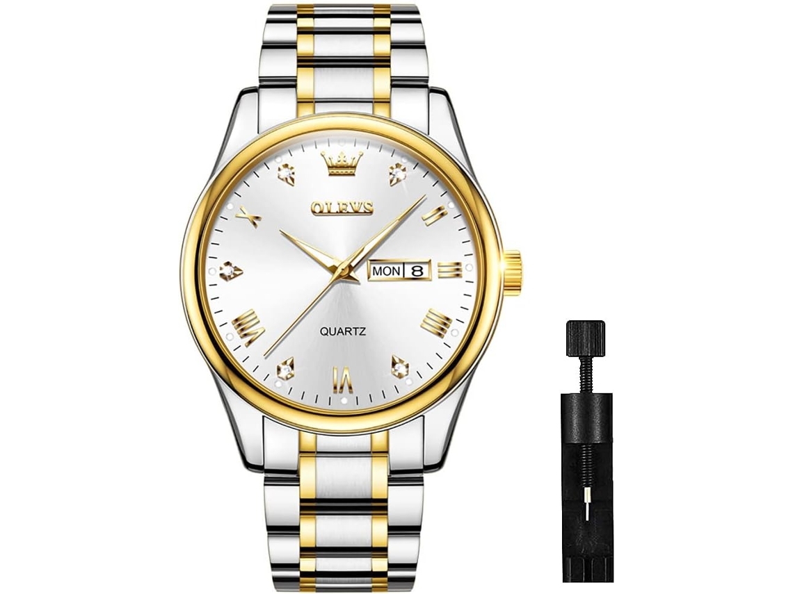 Lurelia Relógio Masculino, Movimento De Quartzo, Data/calendário, Luminoso, Aço Inoxidável, Resistente À Água 30m, Prata