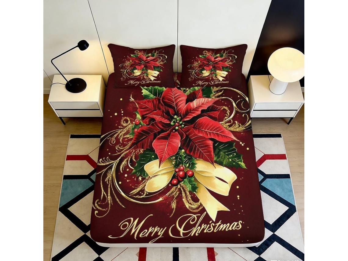 Conjunto de Cama com Estampa 3d Estrela em Microfibra Fronha 200x25cm