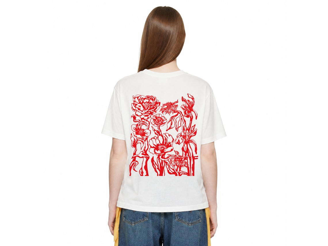 Camiseta Rockinstone Ce N'est Pas Une Fleur Annabelle ilustrada estilo exclusivo de designer