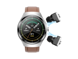 (pulseira De Couro Marrom) Tela Amoled De 1,43 Polegadas, Smartwatch 2 Em 1 Com Fone De Ouvido Bluetooth E Nfc