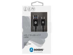 Cabo GOODIS (USB - USB-C - 1m - Preto)