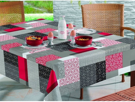 Toalha de Mesa HULEHULE TEX Mirka (Preto, Vermelho e Branco - 140 x 350 cm)