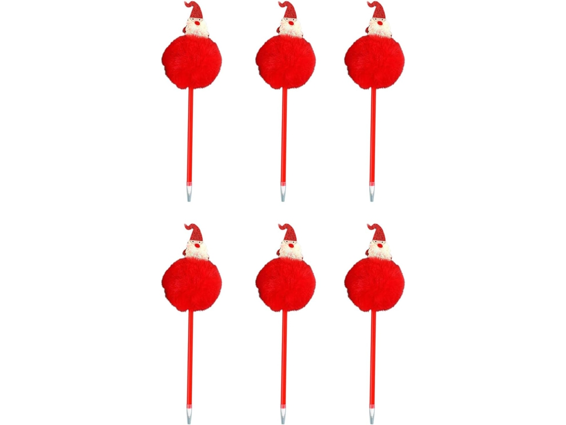 Conjunto De 6 Canetas Esferográficas Natalinas 0,7 Mm, Escrita Suave,