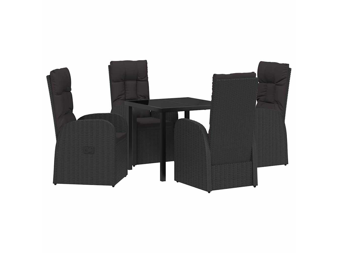 Maison Exclusive - Conjunto De Jantar Para Jardim Com Almofada 5 Pcs Preto Vime Pe
