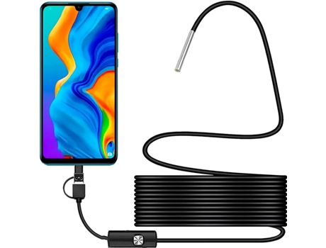 Endoscópio Ultra Fino Câmara 3 9Mm Usb Type C 3In1 de 5 Metros ENDOSCOPIO