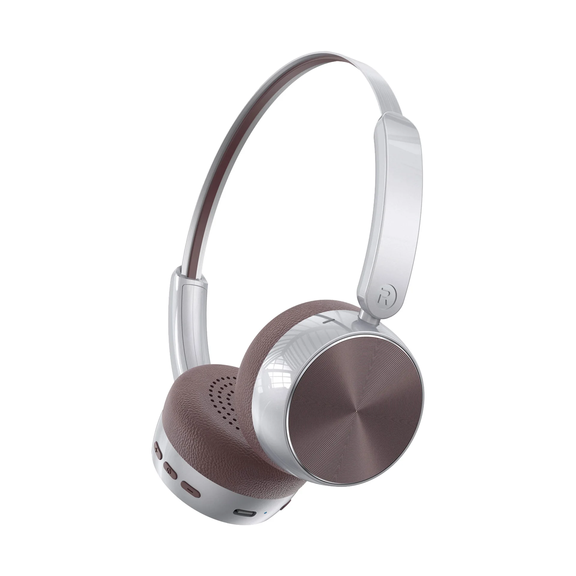 Fones De Ouvido Bluetooth (marrom) De 5,4 Polegadas, Estilo Circumaural, Bateria De Longa Duração, Microfone Embutido.