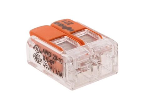 Conjunto De 5 Mini Terminais De Conexão Rápida S221 Para Todos Os Tipos De Fios 2 Entradas Wago Zenitech