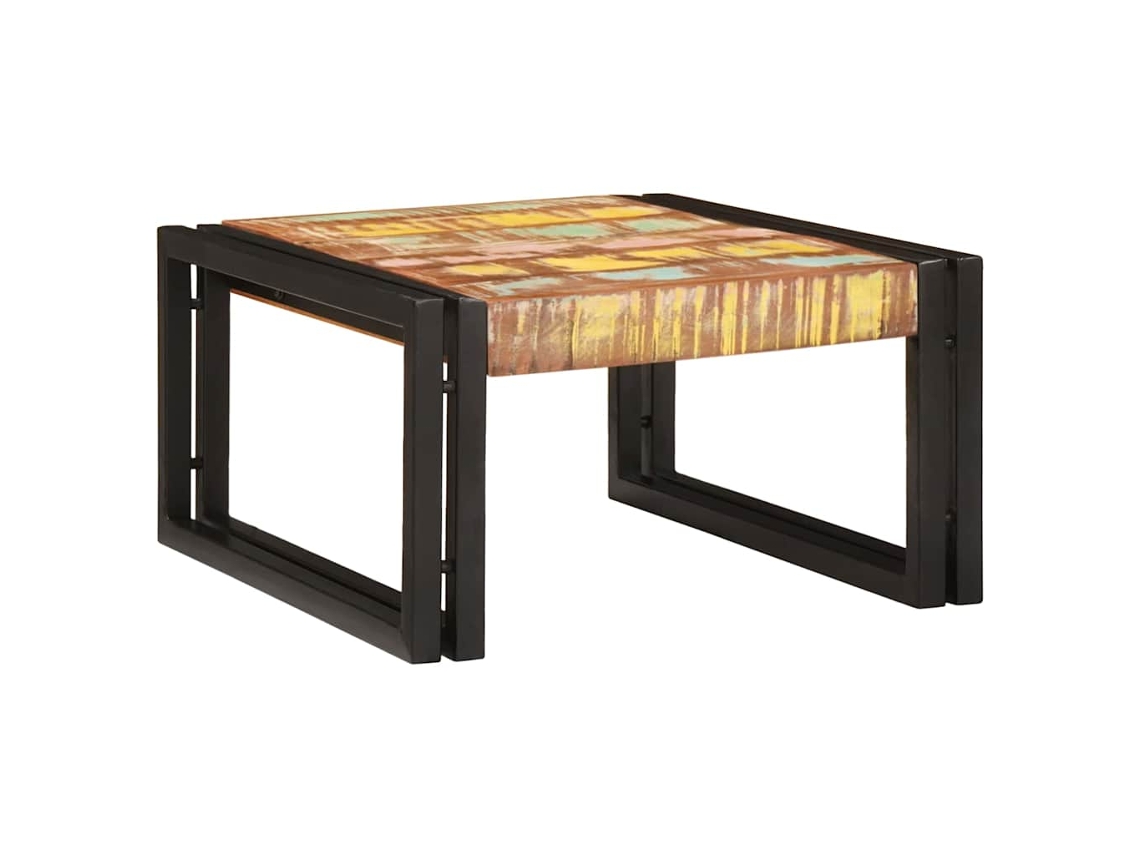 Conjunto 1 Prateleira De Banheiro Vidaxl Multicolorido Madeira Recuperada Maciça (60 X 50 X 23 Cm)