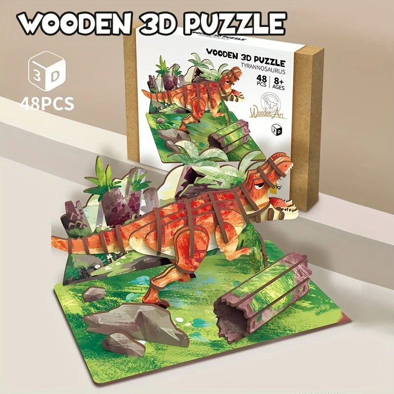 Quebra-cabeça Criativo De Madeira 3d Com Modelo De Animal, Faça Você Mesmo.