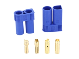 Laxiscreed Conjunto De 5 Conectores Ec5 Para Baterias Lipo Rc Com Cabeçote Bullet Azul 5,0 Mm