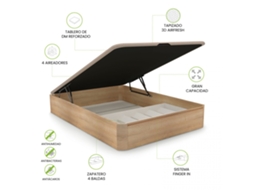 Sommier rebatível Luxury Plus 3D Carvalho 135x190 cm