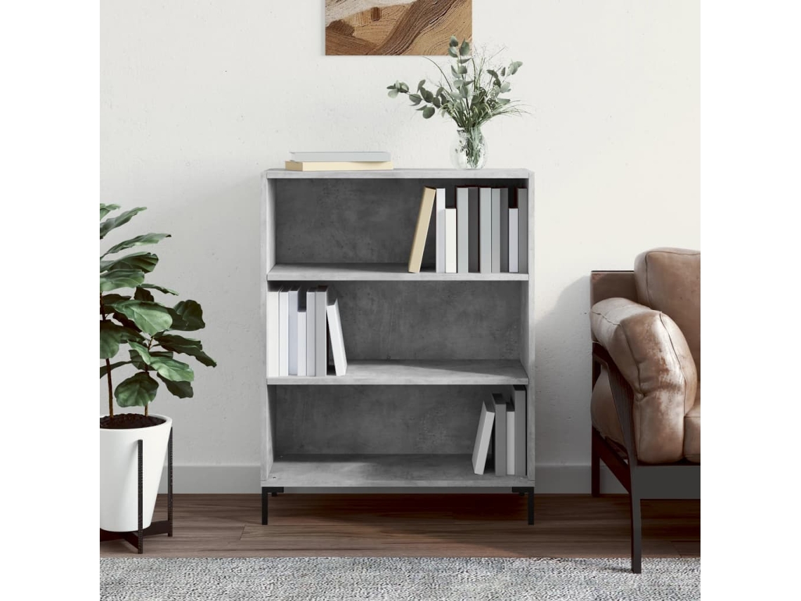 Vidaxl Estante 69,5x32,5x90 Cm Derivados De Madeira Cinzento Cimento