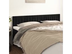 Cabecero de terciopelo de 2 piezas 90x5x78/88 cm negro
