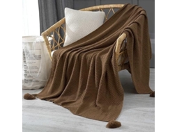 Manta de Tricô com Franjas Mantou Fio Liso para Cama Viagens Avião Sofá Grande Ar Condicionado, Macio, Quente,