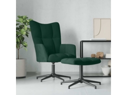Poltrona - Cadeira de Descanso com Banco Veludo Verde escuro HARLANV1