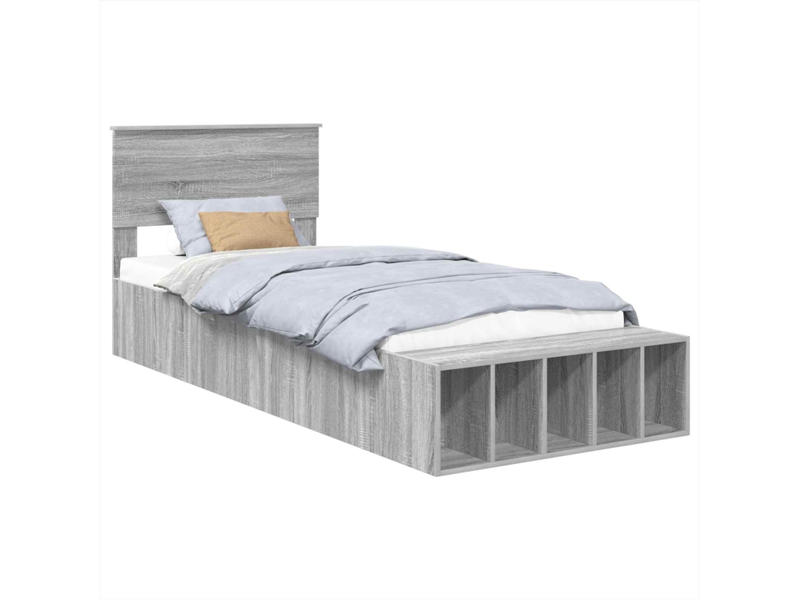 Estrutura de Cama com Cabeceira Carvalho Marrom 80x200cm MAISON EXCLUSIVE